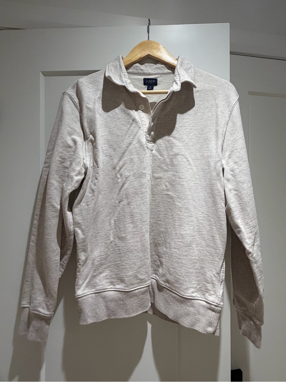 J. Crew Cream Polo-Style Pullover Sweatshirt